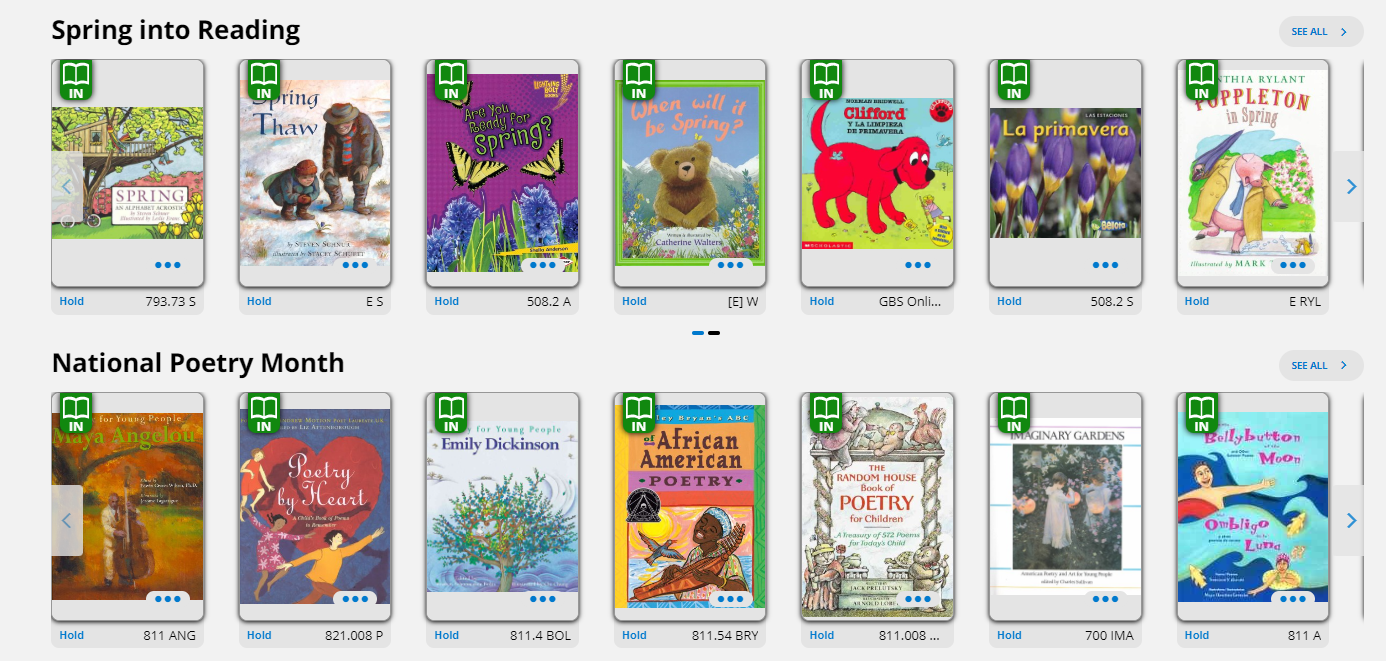 Custom carousels on homepage.