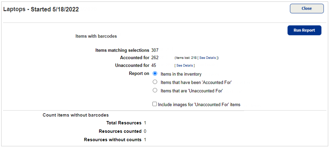 In-process Inventory Report.